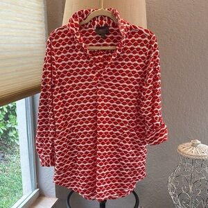 Forcynthia Beachwear Coverup in Orange and White Size Large